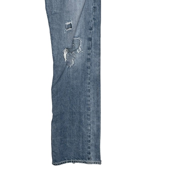 Silver Zac Men's Jeans Straight Distressed Frayed Hem Medium Wash Denim Blue 30 - Picture 2 of 10